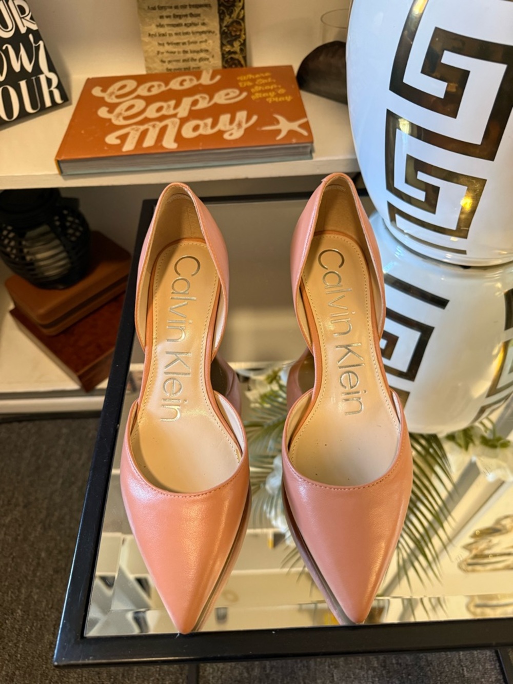 Calvin Klein Rose|Tan|Neutral Pointed-Toe D'Orsay Heels